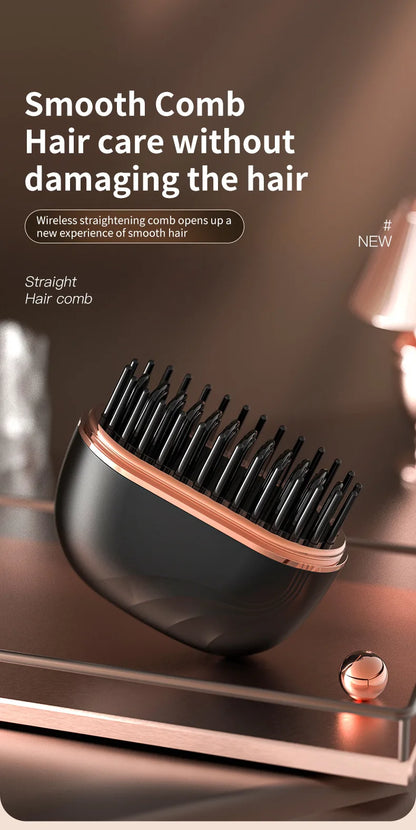New Mini Rechargeable Portable Hair Straightener Brush