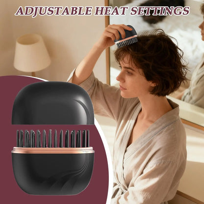 New Mini Rechargeable Portable Hair Straightener Brush