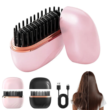 New Mini Rechargeable Portable Hair Straightener Brush