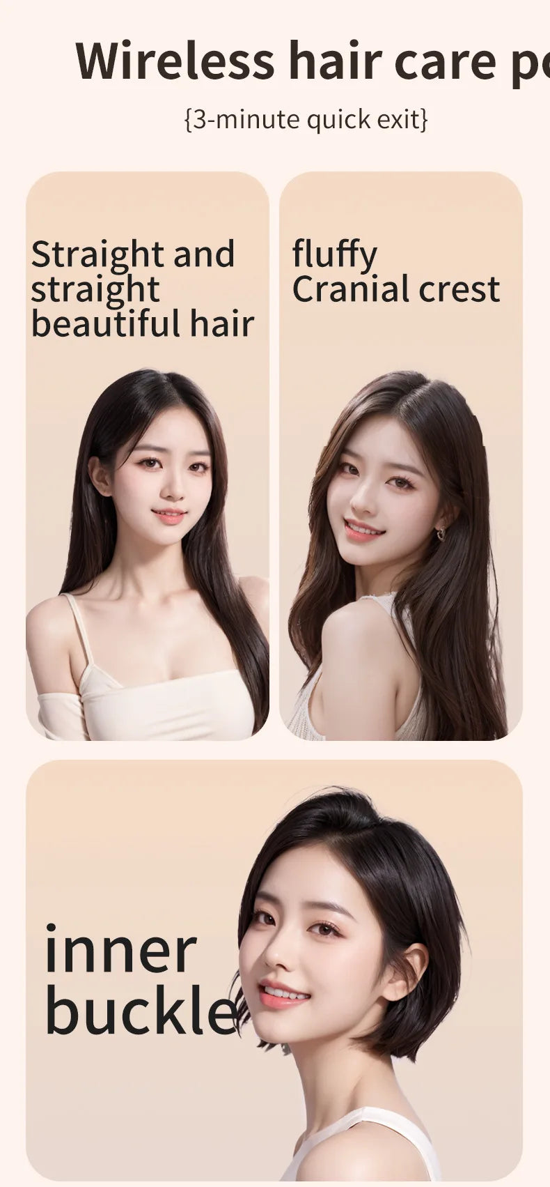 New Mini Rechargeable Portable Hair Straightener Brush