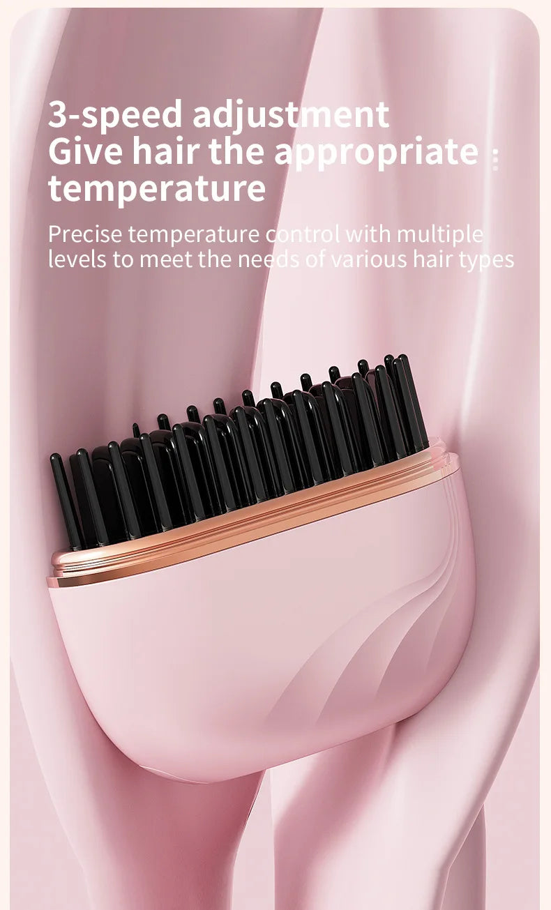 New Mini Rechargeable Portable Hair Straightener Brush