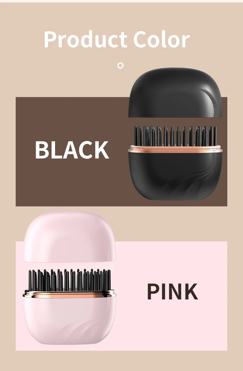 New Mini Rechargeable Portable Hair Straightener Brush