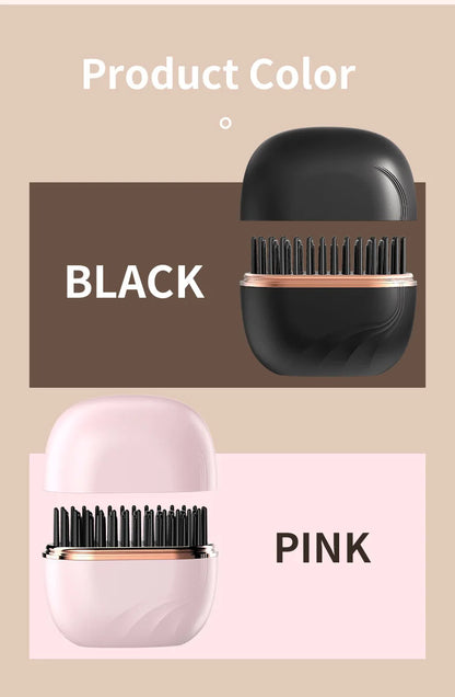 New Mini Rechargeable Portable Hair Straightener Brush